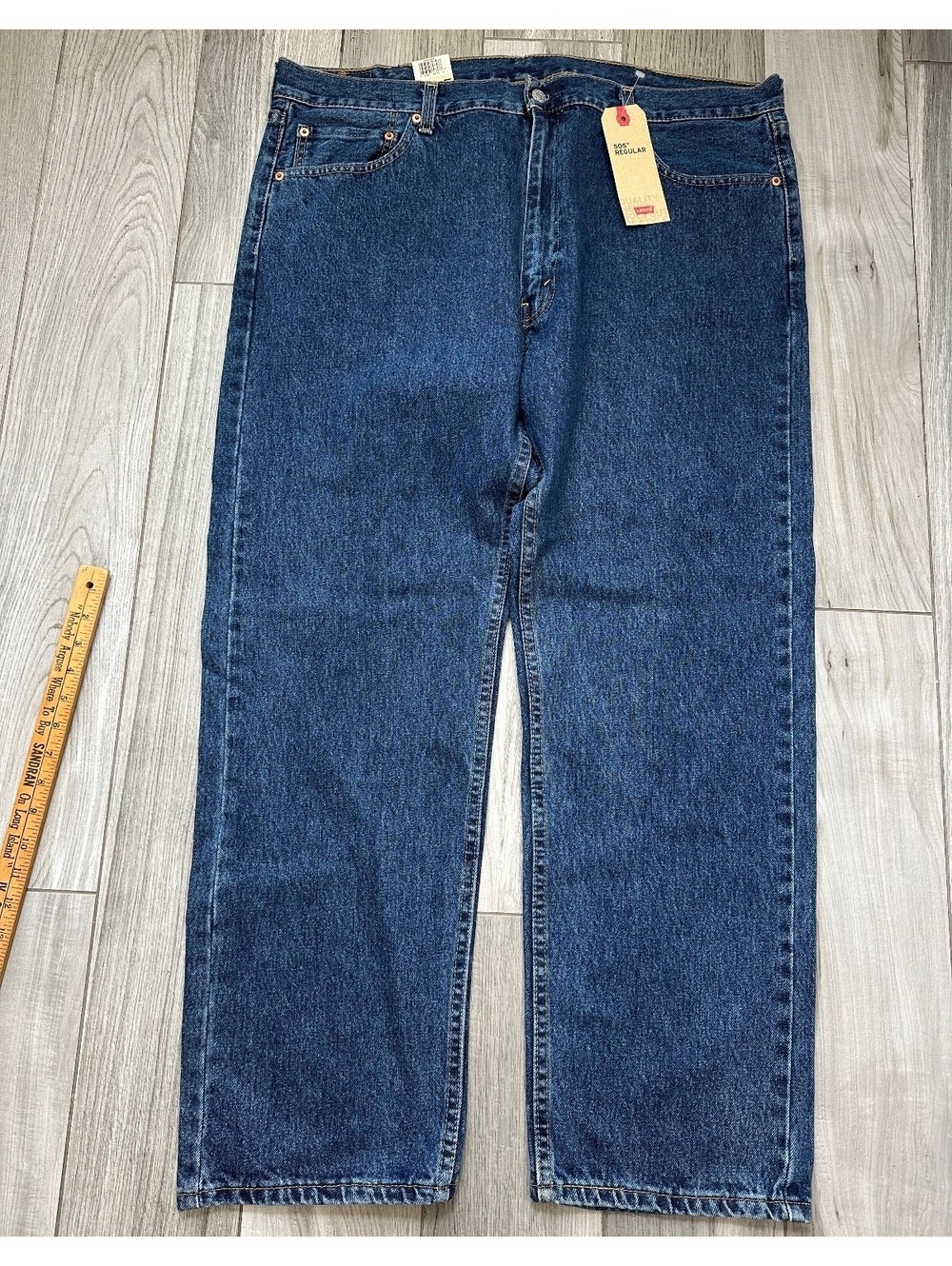 Levi's 505 Regular Fit Men's Jeans, Waist 42 x 30, Straight Leg, Dark Blue